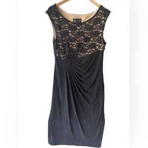 🔥🖤Connected Apparel STUNNING size 12 little black dress. Flattering cut/drape